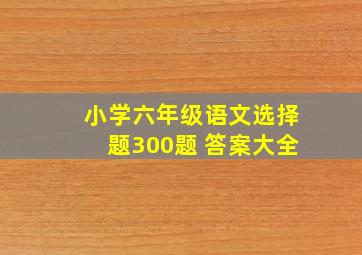 小学六年级语文选择题300题 答案大全